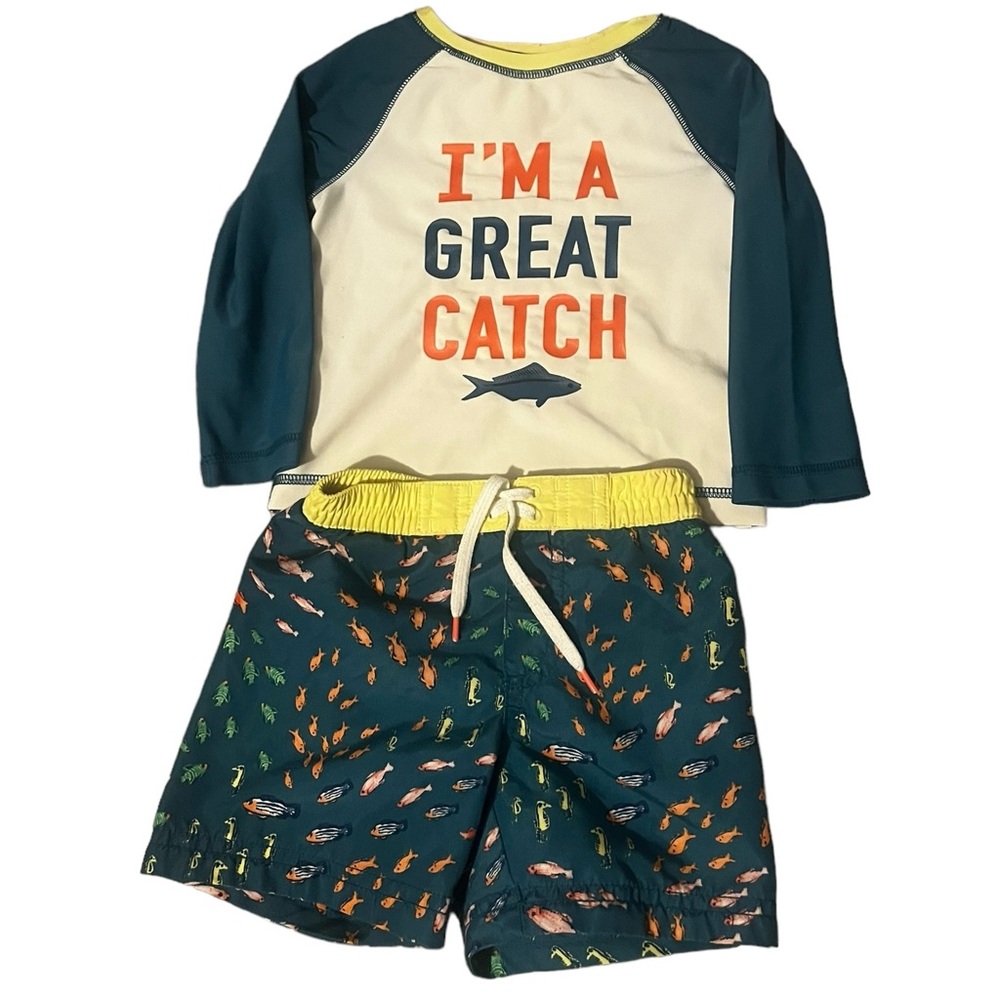 OLD NAVY Boys Rash Guard and Swim Set